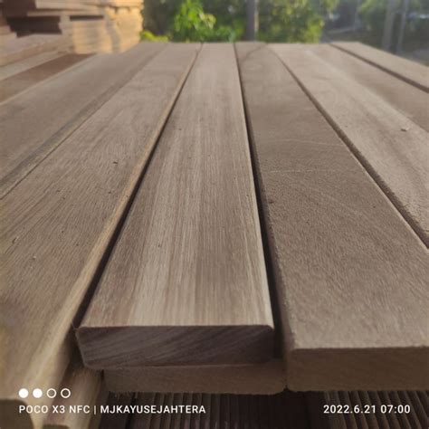 Jual Pagar Kayu Dinding Lantai Decking Bengkirai Polos 2 Sisi Uk 2 X 7