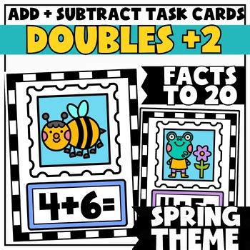 Mental Math Task Cards Doubles Plus 2 By Serendipity Math Shop