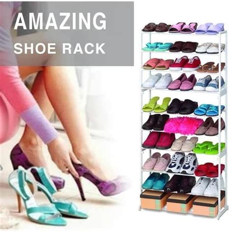 Jual Amazing Portable Shoe Rack Rak Sepatu 10 Susun Organizer