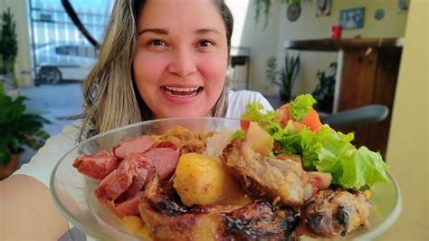 Real Mukbang Brasil Comendo Frango Lingui A E Costela Assado