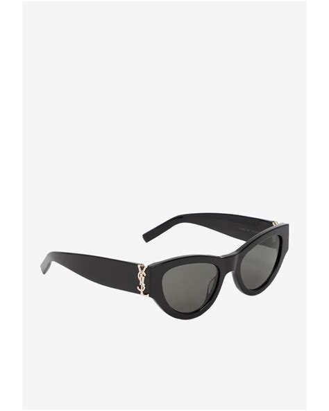 Saint Laurent Ysl Logo Cat-eye Sunglasses in Black | Lyst