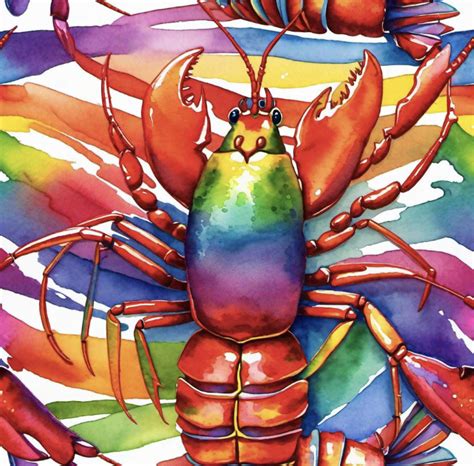 rainbow lobster by smeghead60 on DeviantArt