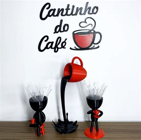 Kit Decorativo Cantinho do Café Robert Plant Xícara Flutuante e