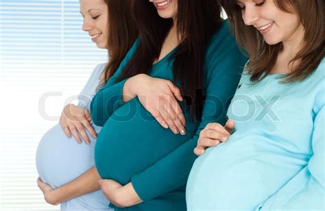 Three Pregnant Girl Are Beautiful Stock Image Colourbox