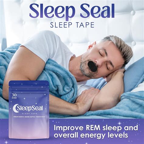 Sleepseal Mouth Tape For Sleeping 30 Black Strips Snoring Aid For