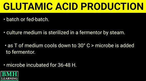 Production Of Glutamic Acid Industrial Production Of Glutamic Acid