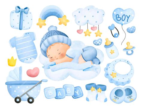 Premium Vector Watercolor Illustration Baby Boy Clipart