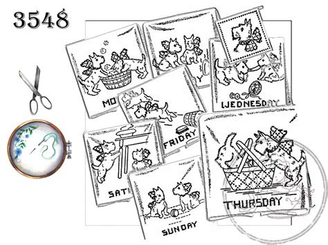 Frisky Scotty Designs Aunt Martha S Vintage Embroidery Transfer Pattern Hot Iron