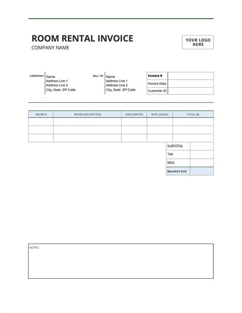 Monthly Rent Invoice Template Parahyena