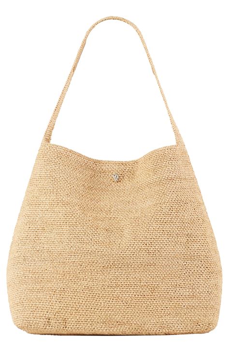 Helen Kaminski Loto Woven Raffia Hobo Leather Belt Bag Leather