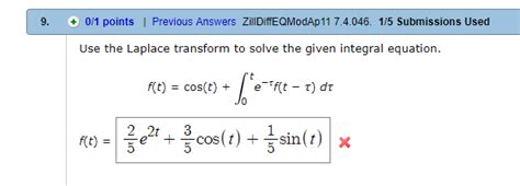 Solved 9 0 1 Points Previous Answers ZillDiffEQModAp 11 Chegg