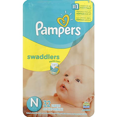 Pampers Swaddlers Size N Diapers 32 ct Pack | Diapers & Training Pants ...