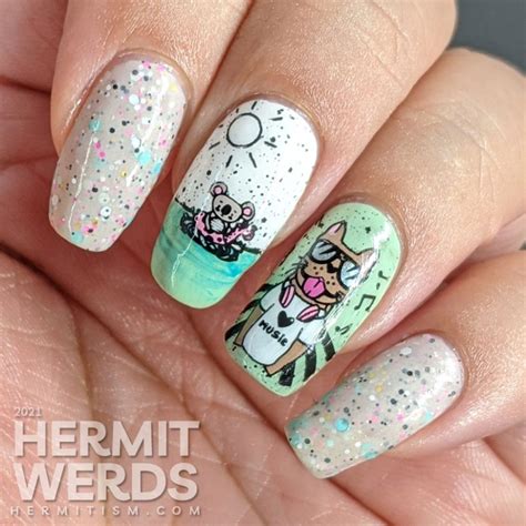 Pool Party Kawaii Animal Summer Nail Art Hermit Werds Summer