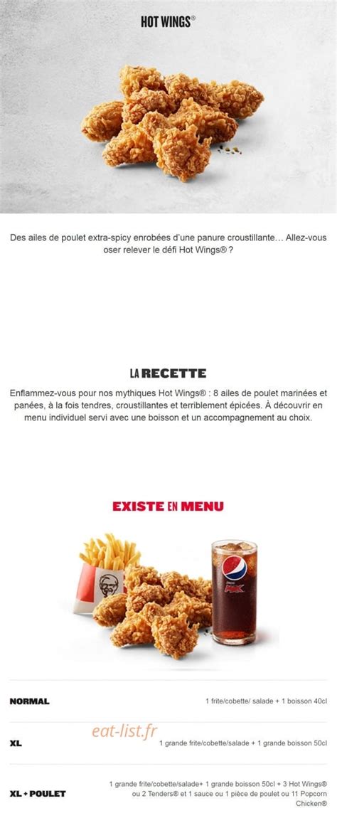 KFC carte menu et avis à consulter 238 restaurants en France