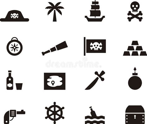 Iconos del pirata ilustración del vector Ilustración de bomba 60588229