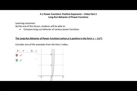 Part Video Long Run Behavior Of Power Functions