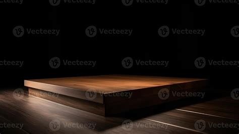 Wooden Plank Podium or Table in the Dark 22333462 Stock Photo at Vecteezy