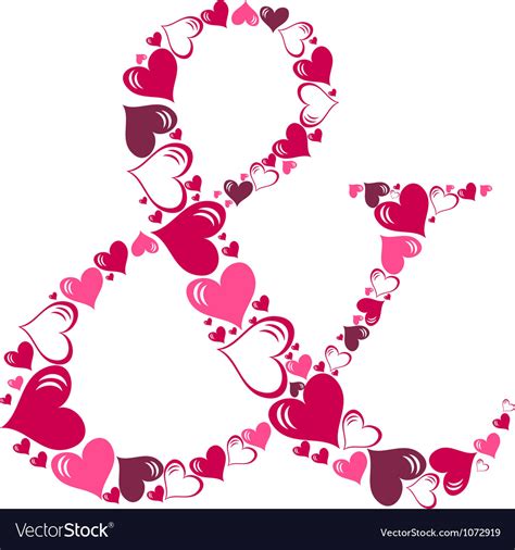 Alphabet Of Hearts Royalty Free Vector Image Vectorstock