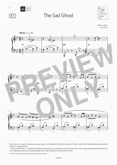 The Sad Ghost Piano Sheet Music OnlinePianist