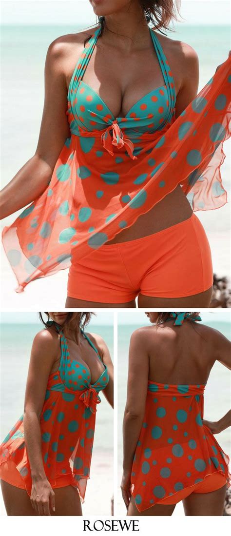 Halter Asymmetric Hem Padded Printed Tankini Set Outfits Leggings Tankini Nails Swimsuits