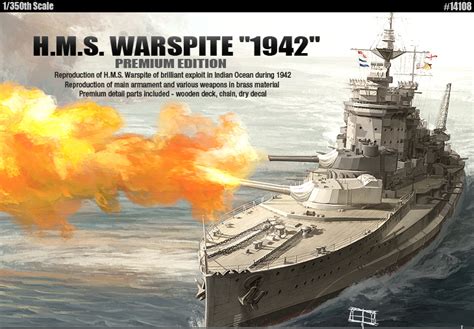 H.M.S. Warspite 1942 Premium Edition - ACADEMY 14108 - Kit - English