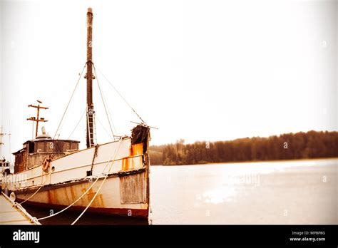 Old Boat Docked At Florence Or Stock Photo Alamy