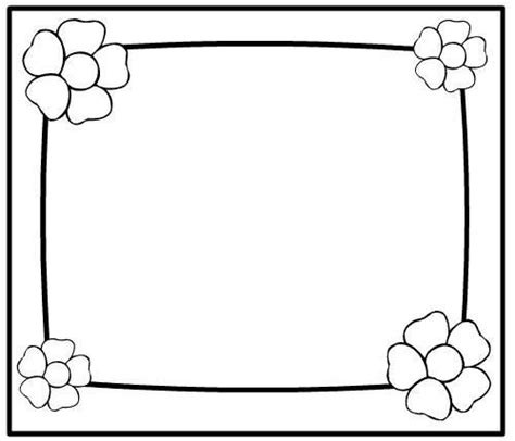 flower frame coloring | Tarjetas del día de las madres, Páginas para ...