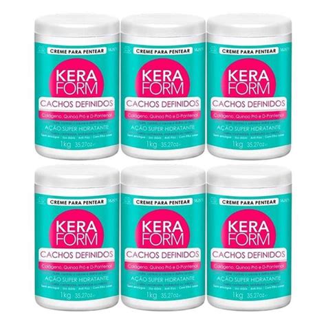 Kit 6 Creme Para Pentear Keraform Cachos Definidos Colageno E