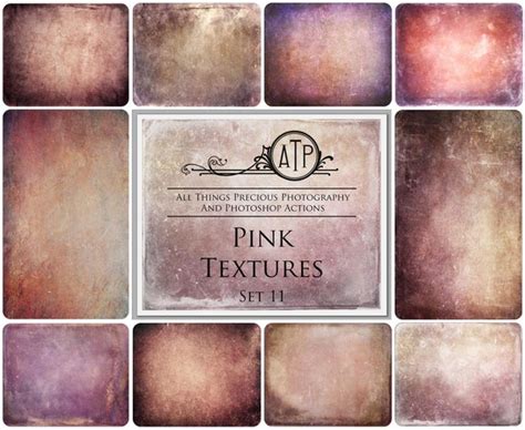 10 Fine Art Textures Pink Set 11 Overlays Photography Texture