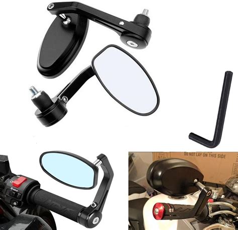 Katur Specchietto Retrovisore Per Motociclo Nero Pollici Mm Lega