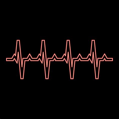 Neon Pulse Graph Heart Beat Cardiogram Rhythm Graphic Ecg