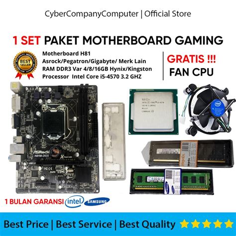 Jual Paket Mobo Lga 1150 Motherboard H81 LGA 1150 Asrock Processor