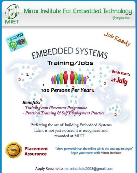 1000 700 100 Job Placement For Embedded Course At Rs 35000student