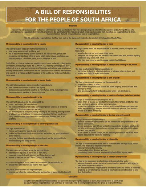A Bill of Responsibilities for the people of South Africa - Accountability