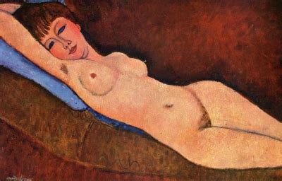 Reclining Nude with blue cushion Amedeo Modigliani Análisis del Cuadro