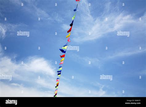 Flags In The Wind Stock Photo Alamy