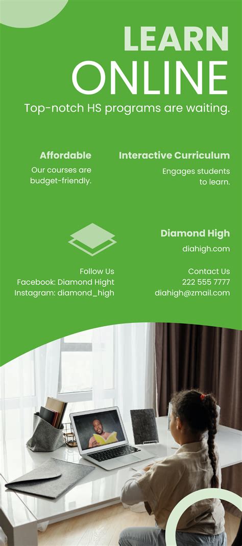 Online Education DL Card Template - Edit Online & Download Example