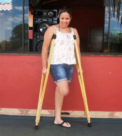 Wooden Female Amputees On Crutches