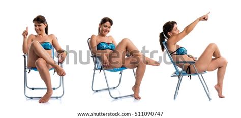 Woman Blue Bikini Sitting Chair Stock Photo 511090747 Shutterstock