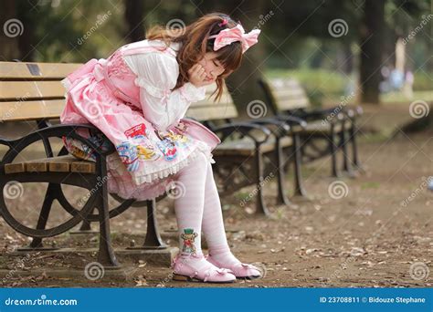 Sad Japanese Girl Stock Image Image Of Bench Asia Loneliness 23708811