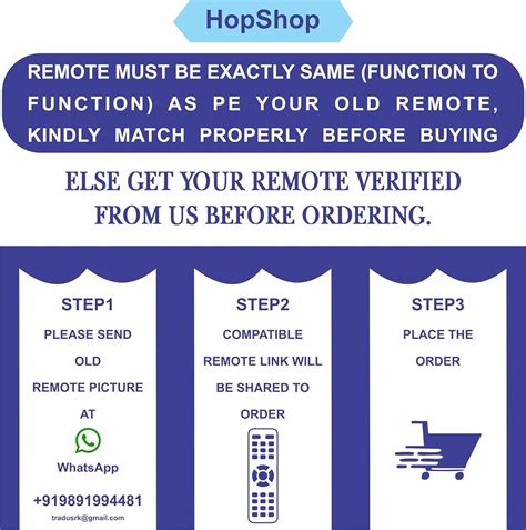 Buy HopShop Compatible And Lightweight Design Remote Control For