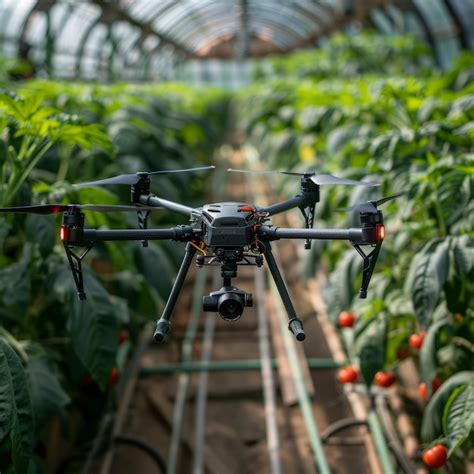 Premium Photo A Drone Flies Over A Greenhouse Full Of Tomato Plants