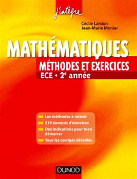 Mathématiques Méthodes et exercices ECE 2e année Cécile