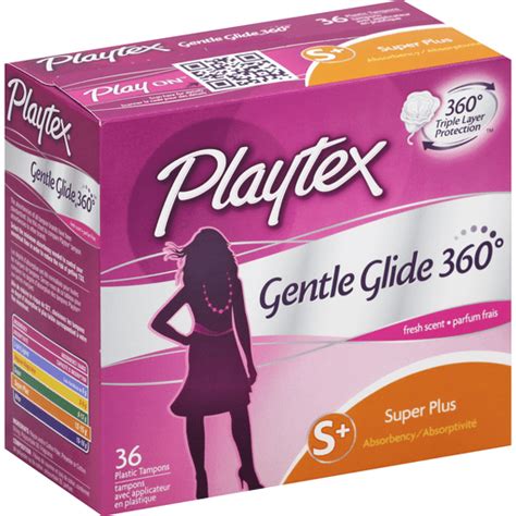 Playtex Gentle Glide 360 Tampons Plastic Super Plus Absorbency Fresh