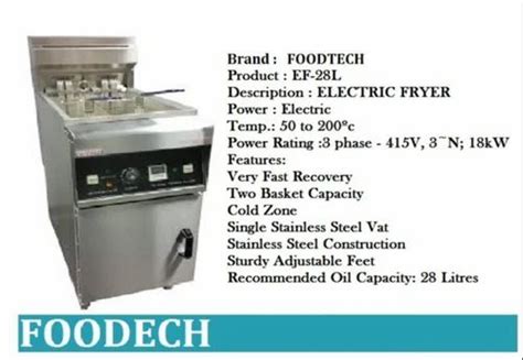 Foodtech Electric Deep Fryer Model Name Number Ef L Size