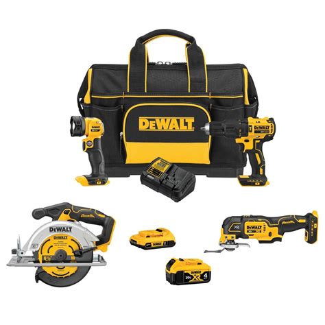 Dewalt 20v Max 4 Tool Combo Kit With Medium Site Ready Dckss400d1m1