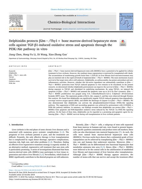 Pdf Delphinidin Protects β2m−thy1 Bone Marrow Derived Hepatocyte