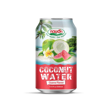 Nawon Fresh Coconut Water With Pink Guava Can Ml Fl Oz