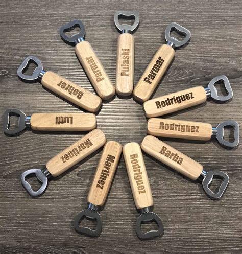 Engraved Bottle Opener Custom Logosnamesteams Groomsmen Etsy