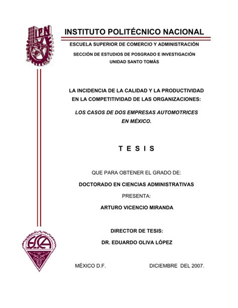 Tesis Institucionales Instituto Politécnico Nacional